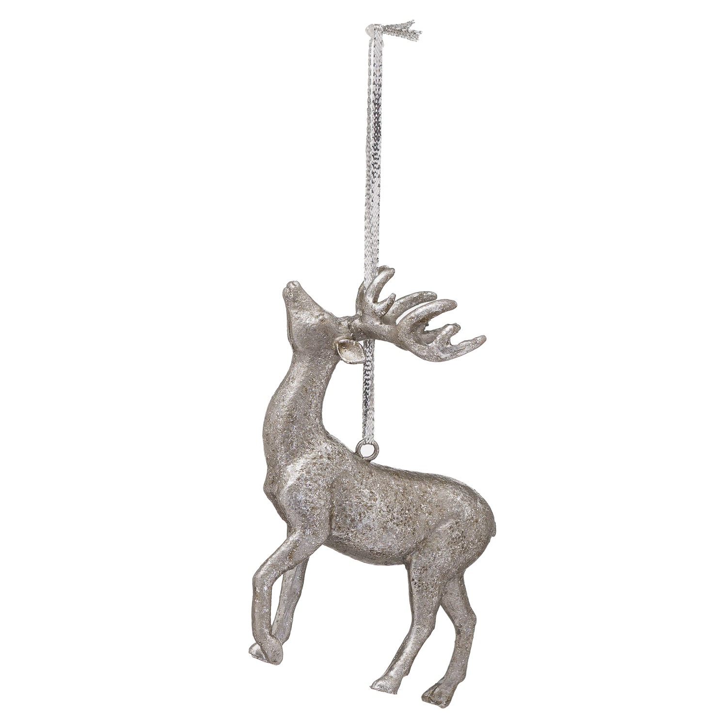 Hanging Silver Stag Decoration x6